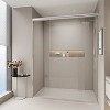 Gulches 56in to 60in W x 72in H Double Sliding Semi frameless Shower Door in Chrome Finish with Clear Glass with Explosion proof Film Smooth Rollers - 4 of 4