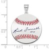 Black Bow Jewelry Sterling Silver Rick Ferrell Signature MD Enamel Baseball Pendant - 4 of 4