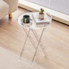 VEVOR Acrylic Folding Tray Table, Acrylic End Table with Folding X Leg, Clear Acrylic Side Table for Coffee, Drink, Food, Snack used in Living Room - 2 of 4