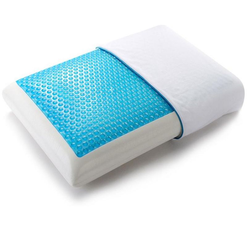 Cheer Collection Memory Foam Gel Pillow with Washable Cover - White, (24" x 16" x 5"), 1 of 9