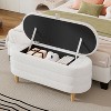 NicBex Modern 42.1" Storage Bench Oval Accent Stool with Wood Frame for Bedroom and Living Room - 4 of 4