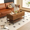 ChicFurnit Coffee Table Lift Top Rectangle Farmhouse Style with Hidden Storage and Steel Legs for Living Room, Brown, 43.7"*22.44"*6.89" - 4 of 4