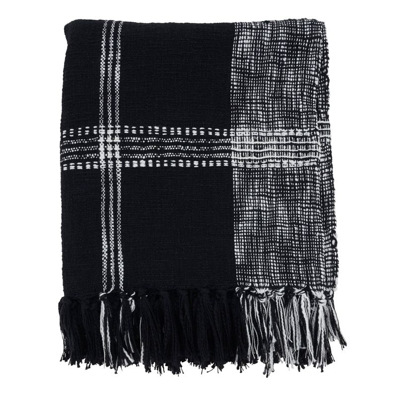 50"x70" Oversized Plaid Cotton Throw Blanket - Saro Lifestyle, 1 of 10