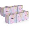 DOMETOUR Colorful Cube Storage Bins Set of 6 Foldable Collapsible Storage Box with Handles 11" Fabric Storage Organizers for Shelves - 2 of 4