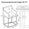 Vipbear Counter Height Bar Stools Set of 2, 26.8" H Modern Upholstered Fabric Barstools with Armrest and Back,Kitchen Island Bar Stools with Metal Leg - 2 of 4