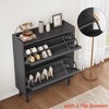 Shoe Cabinet with 2/3/4/6 Flip Drawers/ with 3 Flip Drawers & Side Door, Wooden Shoe Organizer w/Adjustable Shelf, Shoe Storage for Entryway - 4 of 4