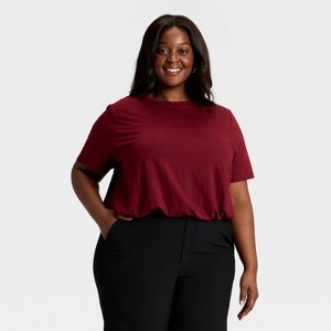 Women's Cropped Bubble T-Shirt - A New Day™ - 1 of 3