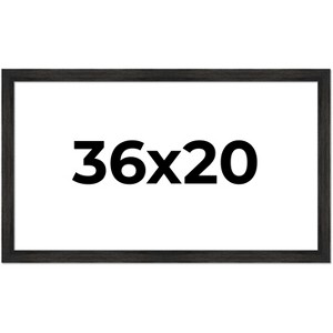 PosterPalooza | 36x20 Wide Barnwood Picture Frame, UV Acrylic, 6 Finishes - Grey, Brown, White, and Black - 1 of 4