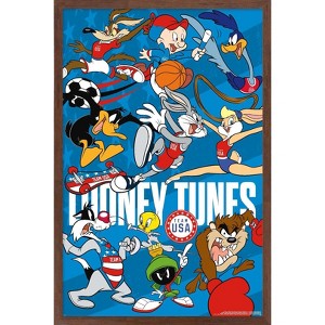 Trends International Looney Tunes x Team USA - Group Framed Wall Poster Prints - 1 of 4