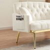 NicBex Modern Tufted Upholstered Loveseat Sofa Couch with Pillows & Gold Legs,2-Seat Lounge Sofa for Living Room,Apartment - 3 of 4