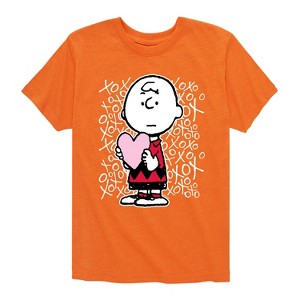 Boys' - Peanuts - Charlie Brown Xoxo Short Sleeve Graphic T-Shirt - 1 of 4