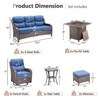 Buenhomino 7 Piece Wicker Outdoor Furniture Set with 6-inch Thick Cushion, High Back Patio Furniture Set with Swivel Rocking Chairs and Fire Pit Table - 3 of 4
