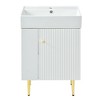 Kumasinova 21.6" Freestanding/Floating Bathroom Storage Cabinet,Bathroom Vanity with Ceramic Sink,Right/Left-Side Bathroom Cabinet for Small Bathroom - 2 of 4