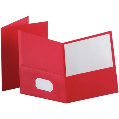 Oxford Heavy Duty Folder, 8-1/2 x 11 Inches, 2-Pocket, Red, pk of 25