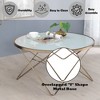 NicBex Farmhouse 34 Inch Round Coffee Table with Frosted/Black Glass Tabletop for Living Room,Dining Room,Bedroom - 4 of 4
