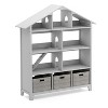 Martha Stewart Kids' Deluxe Dollhouse Bookshelf: Children's Wooden Bookcase and Miniature Toy Organizer with Bins - 2 of 4