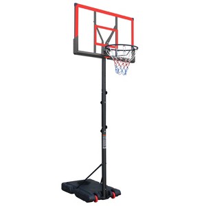 Sevobal Basketball Hoops Portable Basketball Goal System Height Adjustable with Stable Base for Backyard and Gym ,Black and Red, 46.06"*30.91"*7.68" - 1 of 4