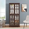 Bella Depot 68.7''H Antique Display Cabinet with Glass Doors Adjustable Shelves - 2 of 4