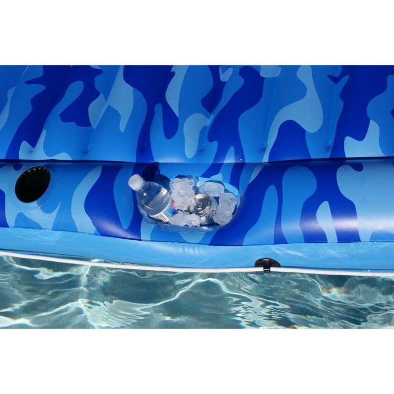 Swimline 80" Inflatable 1-Person Camouflage Sumo Sized Swimming Pool Floating Air Mattress Raft - Blue, 3 of 5