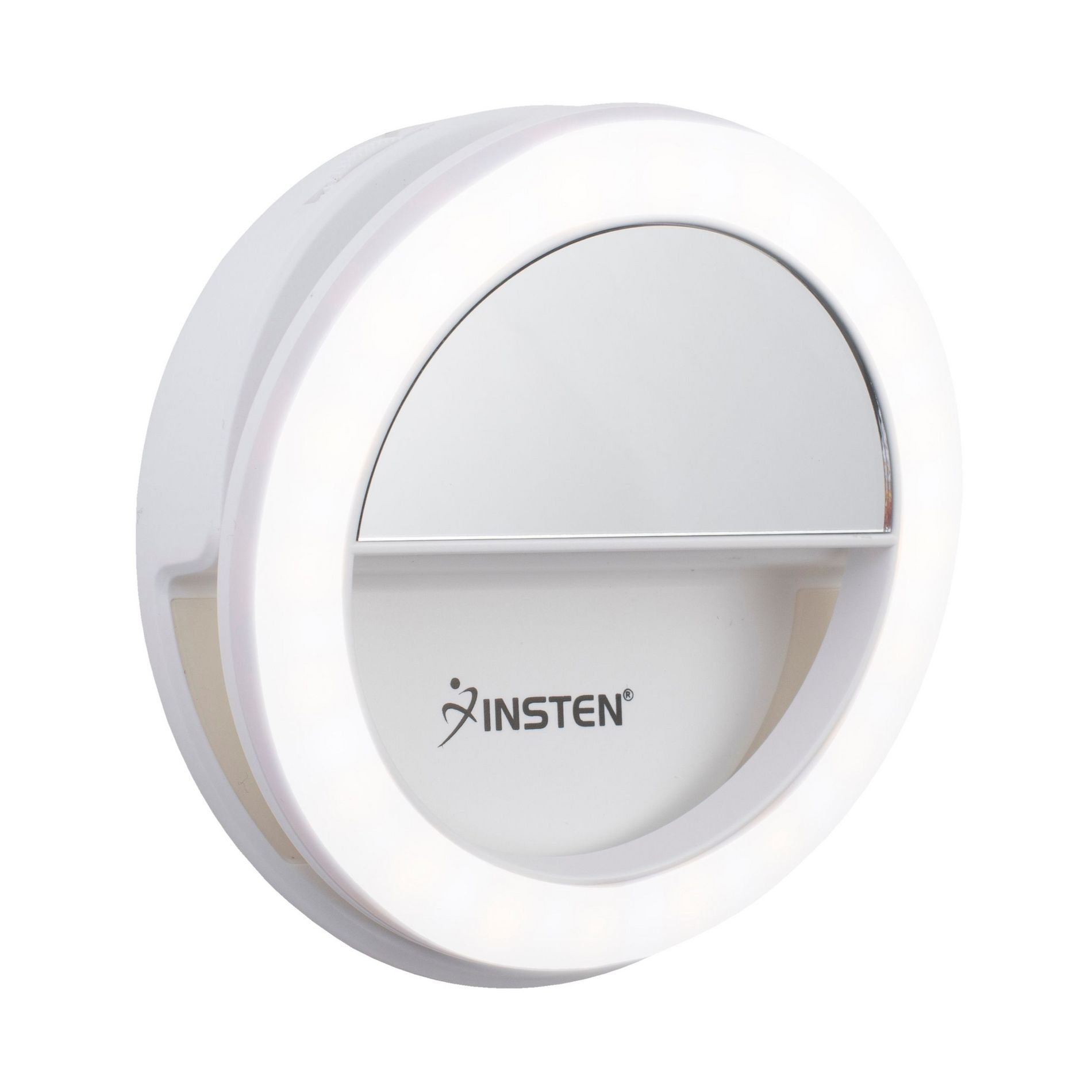 Insten 3" Mini LED Selfie Ring Light with Mirror and Clip for Video Photography, Laptop Tablet Cell Phone, Dimmable, 36 Beads