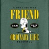 Women's - Peanuts - Dog Friend Make Ordinary Life Beautiful Lightweight French Terry Wide Neck Long Sleeve Shirt - 2 of 4