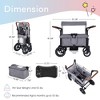Kinder King Folding Wagon Stroller for 2 Kids, Adjustable Handle, All-Terrain Shock-Absorbing Wheel, Detachable Tray, Diaper Bag - 2 of 4