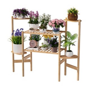 Artloge 6 Tier Bamboo Plant Stand Sturdy Open Design Flower Pots Rack Storage Shelf Unit for Indoor Outdoor Garden Yard Patio Balcony - 1 of 4