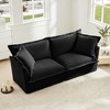 Modern 2-Seater Chenille Sofa, Slipcovered Deep Seat Couch with Removable Covers with 300lb Capacity, Convertible for Small Spaces - 2 of 4