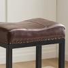 TopComfy Counter and Bar Stools Saddle Bar Stool Kitchen Stools Bar Chairs with Sturdy Steel Frame Formation for Living Room, Brown, 17.5"*12.7"*24.2" - 3 of 4
