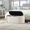 CAVINAS Oval Corduroy Storage Ottoman Bench with Safety Hinge,Upholstered Storage Ottoman,Storage Bench for Living Room,Bedroom - 2 of 4