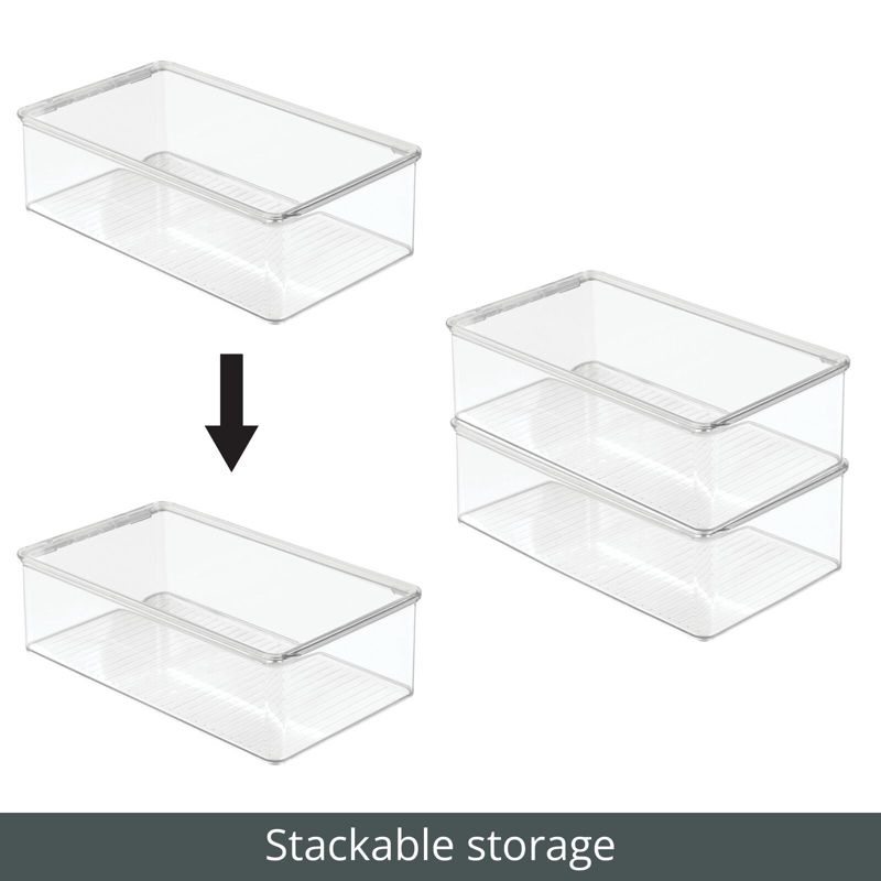 mDesign Plastic Stackable Toy Storage Bin with Attached Lid, 5 of 10