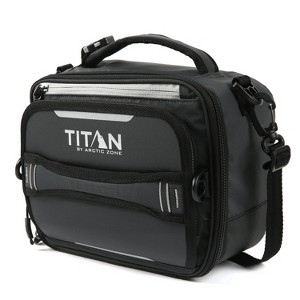 Titan by Arctic Zone Fridge Cold Molded Lunch Box with Ice Walls - Black/Silver - 1 of 4