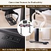 SinCiDo Height Adjustable Electric Standing Desk with Charging Station, 60" Sit Stand Up Computer Home Office Desk with LED Lights, Carbon Fiber Black - 4 of 4