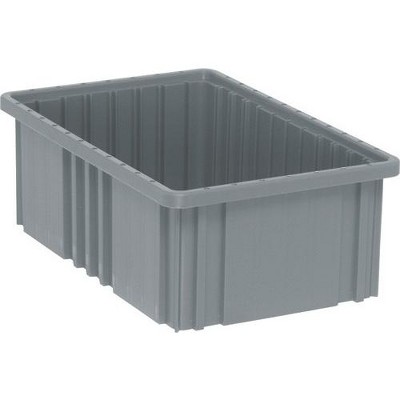 Quantum Storage Systems Dividable Grid Container, 16-1/2"L X 10-7/8"W X 6"H, Gray, Made In Usa