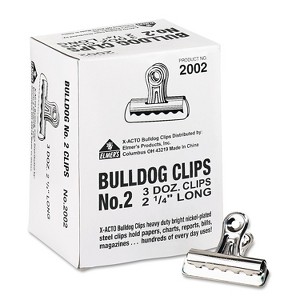 X-ACTO Bulldog Clips Steel 1/2" Capacity 2-1/4"w Nickel-Plated 36/Box 2002LMR - 1 of 1