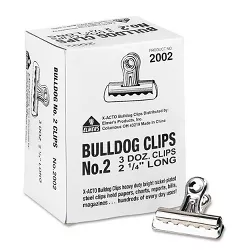 Universal Bulldog Magnetic Clips Steel 1/2" Capacity 2 1/4" Wide Nickel-Plated 