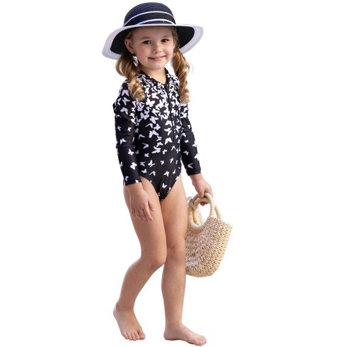 Girls Going Swimmingly Rash Guard One Piece Swimsuit - Mia Belle