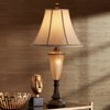 Kathy Ireland Sorrento Traditional Table Lamp 30" Tall Antique Bronze Glass with Nightlight Flared Bell Shade for Bedroom Living Room Bedside Office - 3 of 4