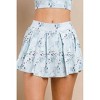 Women's Floral Printed High Waisted Skort - TCEC - 2 of 2