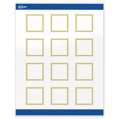 Avery Printable Square Labels, Gold Beads, 2" x 2", Glossy White Square Labels, Permanent, Laser/Inkjet, 120ct, Great for Product Labels