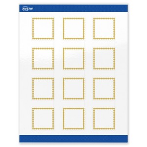 Avery Printable Square Labels, Gold Beads, 2" x 2", Glossy White Square Labels, Permanent, Laser/Inkjet, 120ct, Great for Product Labels - 1 of 4