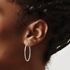 Black Bow Jewelry 1.5mm, Sterling Silver, Textured Round Hoop Earrings, 30mm (1 1/8 In) - 3 of 4