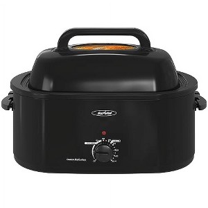 Heynemo Electric Turkey Roaster Oven with Visible Glass Lid, with Removable Pan & Rack, Stainless Steel - 1 of 4