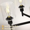 Chandelier with Clear Glass Shade, 3-Light Industrial Ceiling Light with Upward Arms, E26 Pendant Fixture for Living Room, Kitchen Island, Black - 4 of 4