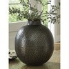 Signature Design by Ashley Woody 14" Metal Vase, Pewter & Gold Hammered Finish - 2 of 4
