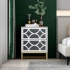 Averina 2 Drawers 45° Splicing White Mirror Front Nightstand With Storage - The Pop Home - 2 of 4