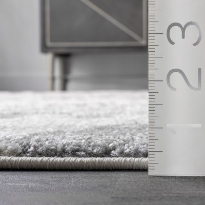 Geometric Gray Synthetic Easy-Care Runner Rug, 2' 8" x 8'
