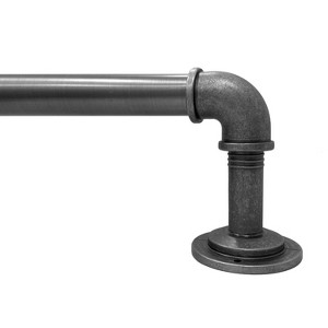 Lumi Home Furnishings 36"x72" Wraparound Single Steel Curtain Curtain Rod Antique PewterxLumi Home Furnishings - 1 of 4