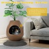 LunaLulinlk Brown upgraded version artificial plant cat litter box with deodorizing scoop - 2 of 4