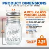 NutriChef 4 Pcs. Glass Mason Jars with Regular Lids and Bands, DIY Magnetic Spice Jars, Ideal for Meal Prep, Jam, Honey, Wedding Favors, and more - 3 of 4